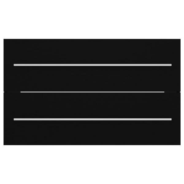 Waschbeckenunterschrank Schwarz 80x38,5x48 cm Holzwerkstoff