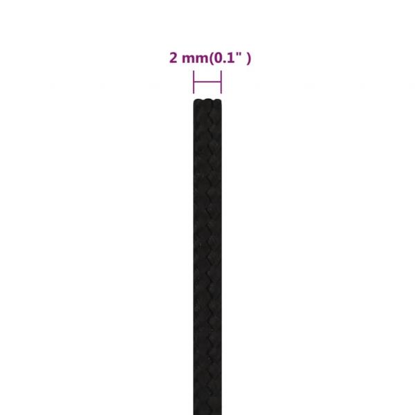 Arbeitsseil Schwarz 2 mm 500 m Polyester