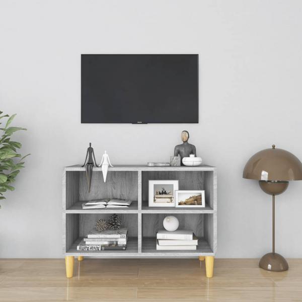 ARDEBO.de - TV-Schrank mit Massivholz-Beinen Grau Sonoma 69,5x30x50 cm