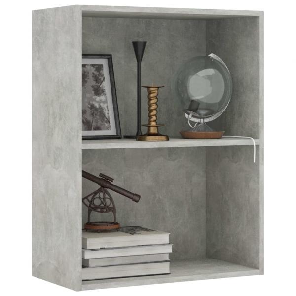 Bücherregal 2 Fächer Betongrau 60x30x76,5 cm Holzwerkstoff