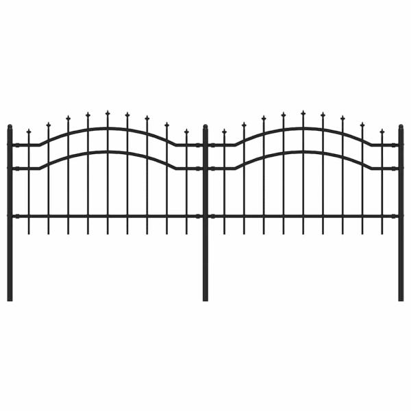 Gartenzaun mit Speerspitzen Schwarz 115 cm Stahl
