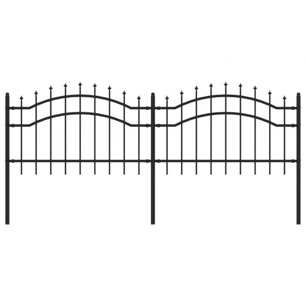 Gartenzaun mit Speerspitzen Schwarz 115 cm Stahl
