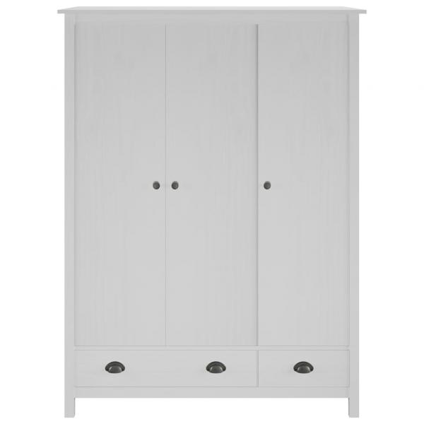 Kleiderschrank mit 3 Türen Hill Weiß 127x50x170 cm Kiefernholz