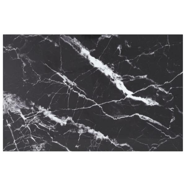 ARDEBO.de - Tischplatte Schwarz 100x62 cm 8 mm Hartglas in Marmoroptik