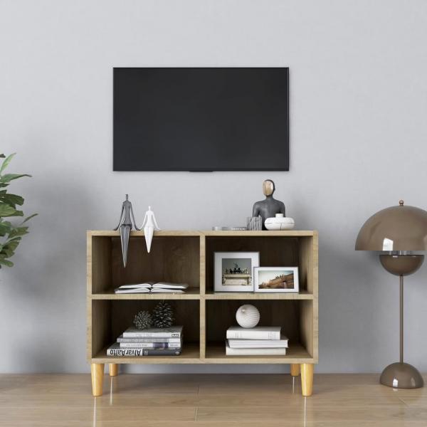 ARDEBO.de - TV-Schrank mit Massivholz-Beinen Sonoma-Eiche 69,5x30x50 cm