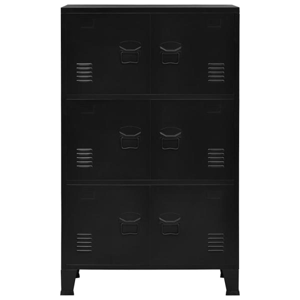 Lagerschrank Industrial Schwarz 75x40x120 cm Stahl