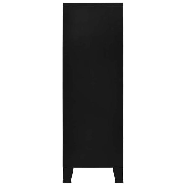 Lagerschrank Industrial Schwarz 75x40x120 cm Stahl