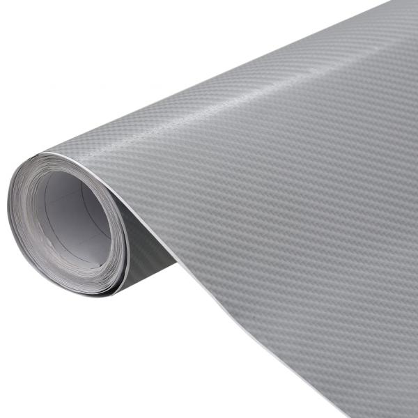 ARDEBO.de - Autofolien 2 Stk. 4D Silber 100x150 cm+50x150 cm