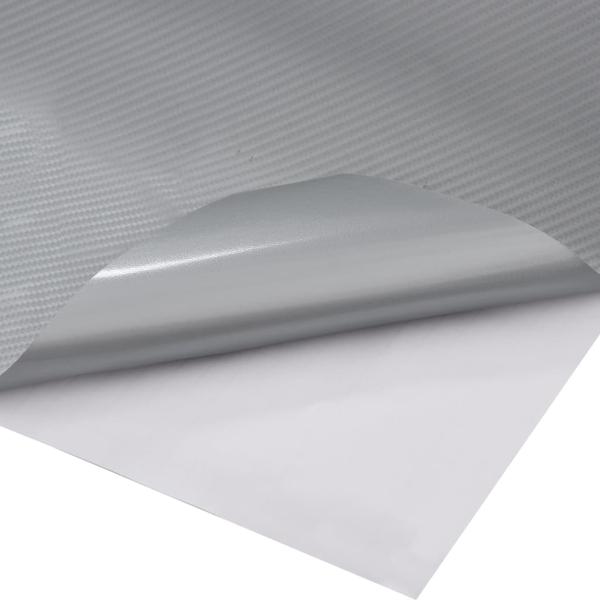 Autofolien 2 Stk. 4D Silber 100x150 cm+50x150 cm