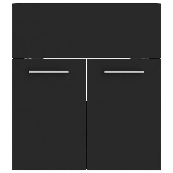 Badmöbel-Set Schwarz Holzwerkstoff
