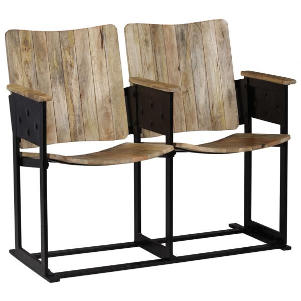 ARDEBO.de - 2-Sitzer-Bank Massivholz Mango und Stahl
