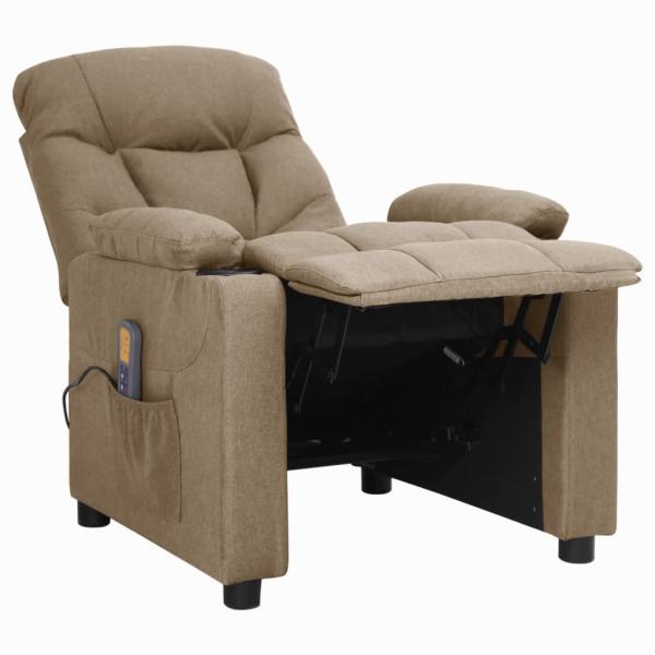 Massagesessel Taupe Stoff