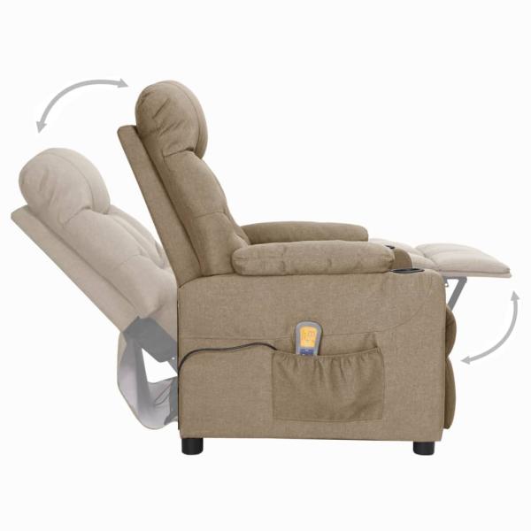 Massagesessel Taupe Stoff