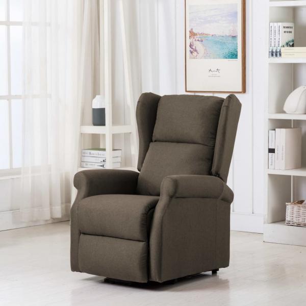 ARDEBO.de - Massagesessel mit Aufstehhilfe Taupe Stoff