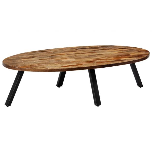 Couchtisch Recyceltes Massivholz Teak Oval 120x60x30 cm