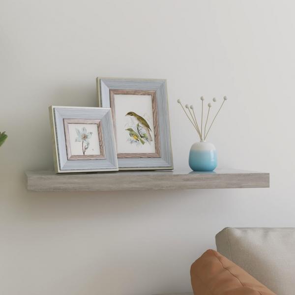 ARDEBO.de - Schweberegal Betongrau 60x23,5x3,8 cm MDF