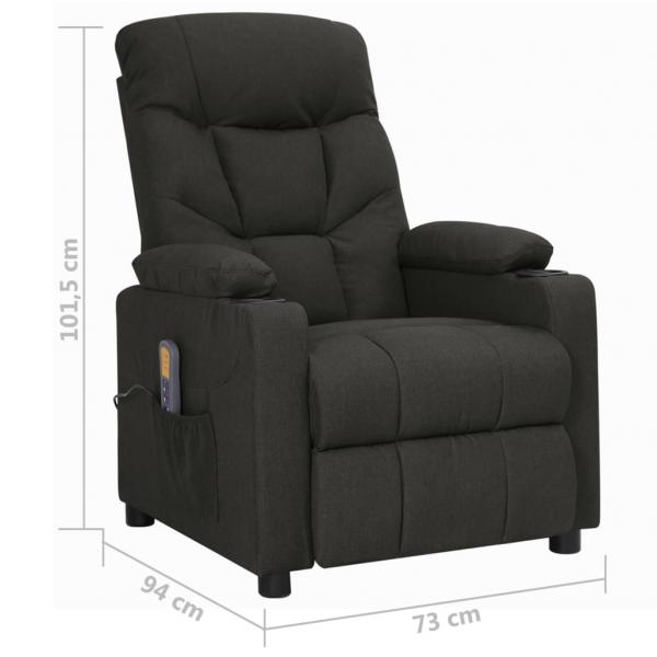 Massagesessel mit Aufstehhilfe Schwarz Stoff