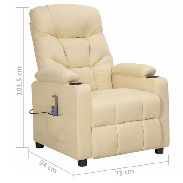 Massagesessel mit Aufstehhilfe Creme Stoff