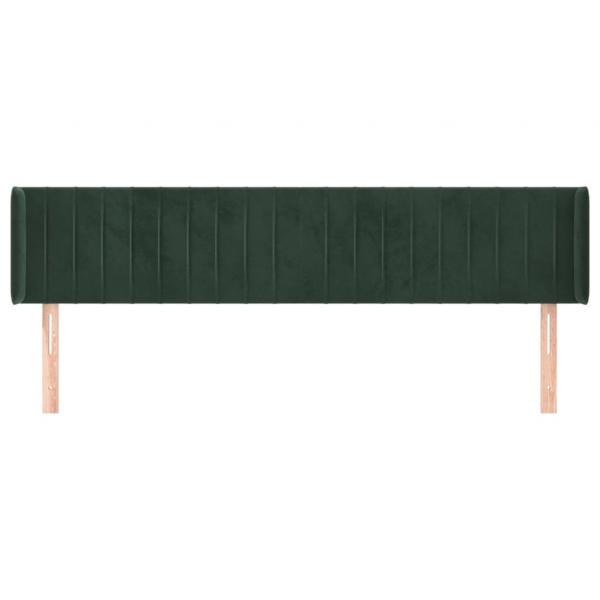 Kopfteil mit Ohren Dunkelgrün 183x16x78/88 cm Samt