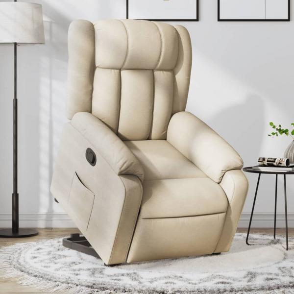 ARDEBO.de - Relaxsessel mit Aufstehhilfe Creme Stoff