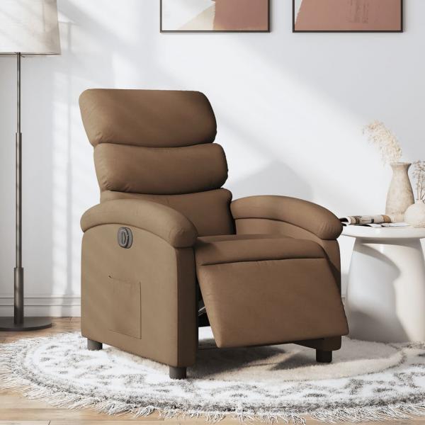 ARDEBO.de - Relaxsessel Elektrisch Braun Stoff