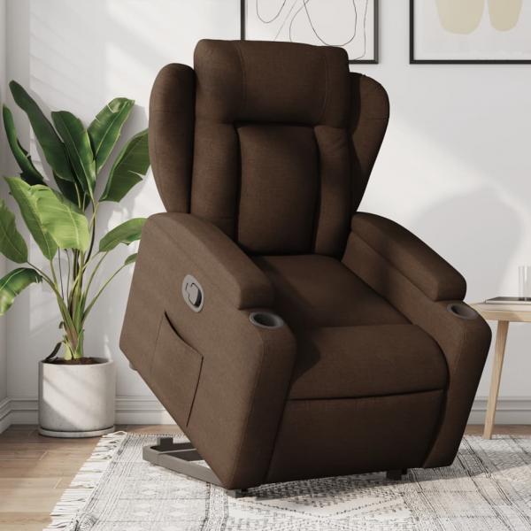 ARDEBO.de - Relaxsessel mit Aufstehhilfe Braun Stoff