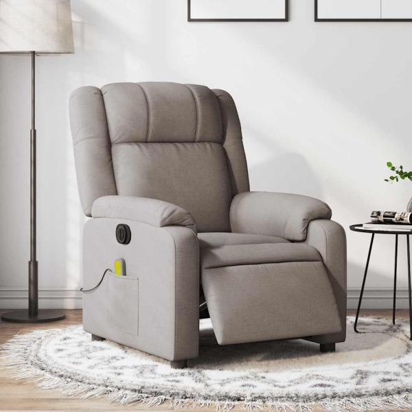 ARDEBO.de - Massagesessel Elektrisch Taupe Stoff