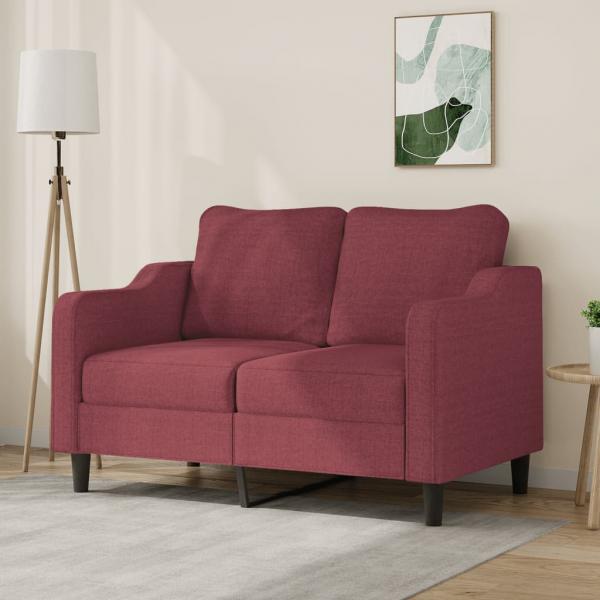 ARDEBO.de - 2-Sitzer-Sofa Weinrot 120 cm Stoff