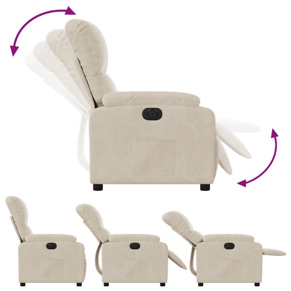 ARDEBO.de - Relaxsessel Elektrisch Beige Mikrofasergewebe