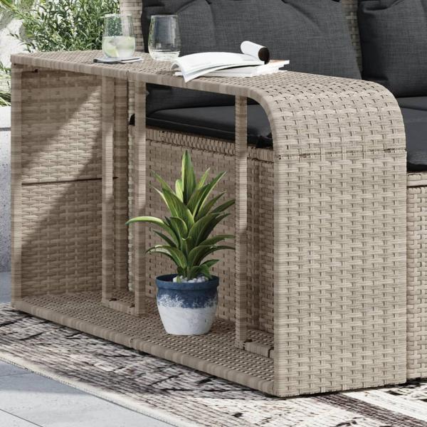 ARDEBO.de - Outdoor-Rgale 2 Stk. Hellgrau Poly Rattan