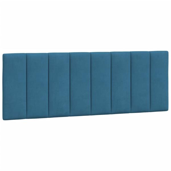 Bettgestell mit Kopfteil Blau 140x190 cm Samt