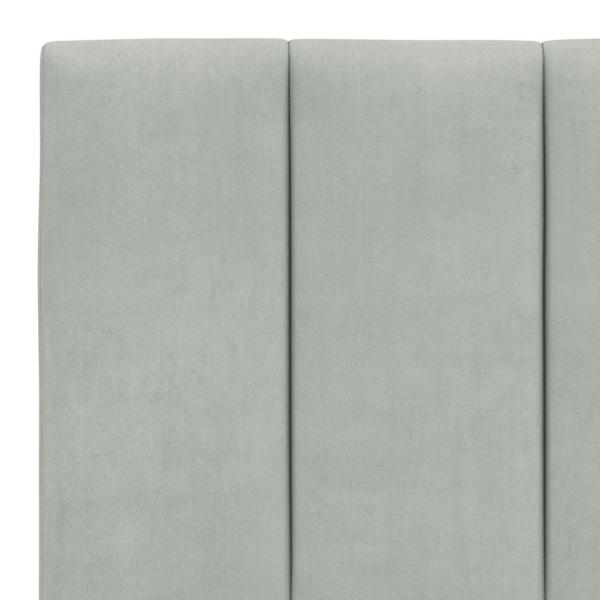 Bettgestell mit LED-Leuchten Hellgrau 200x200 cm Samt