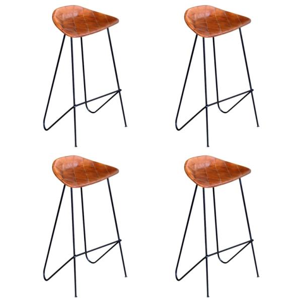 ARDEBO.de - Barhocker 4 Stk. Braun Echtleder