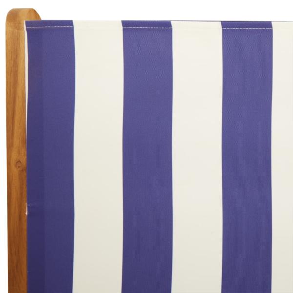 ARDEBO.de - Gartenstühle Verstellbar 8 Stk. Blau Weiß Stoff und Massivholz