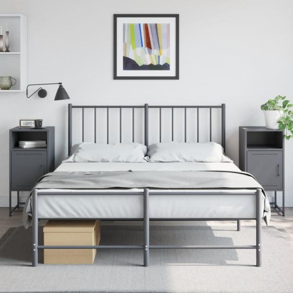 ARDEBO.de - Nachttische 2 Stk. Anthrazit 36x39x78 cm Stahl