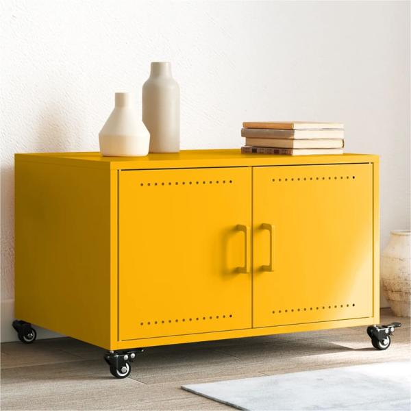 ARDEBO.de - Couchtisch Senfgelb 68x50x43,5 cm Stahl