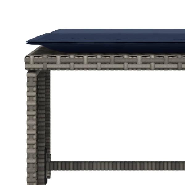 Gartenstuhl mit Fußhocker Grau Poly Rattan