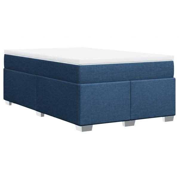 Boxspringbett mit Matratze Blau 120x200 cm Stoff