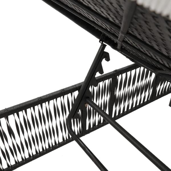 ARDEBO.de - Sonnenliegen mit Auflagen 2 Stk. Schwarz Poly Rattan