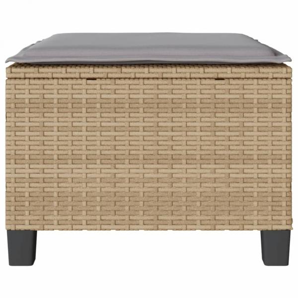 3-tlg. Bistro-Set mit Kissen Beige Poly Rattan