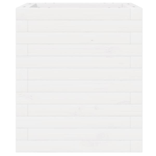 Pflanzkübel Weiß 40x40x46 cm Massivholz Kiefer