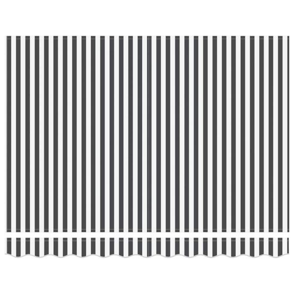 Markise Einziehbar Anthrazit und Weiß 3x2,5 m Stoff & Aluminium