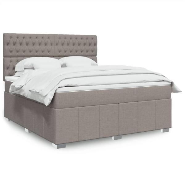 ARDEBO.de - Boxspringbett mit Matratze Taupe 180x200 cm Stoff