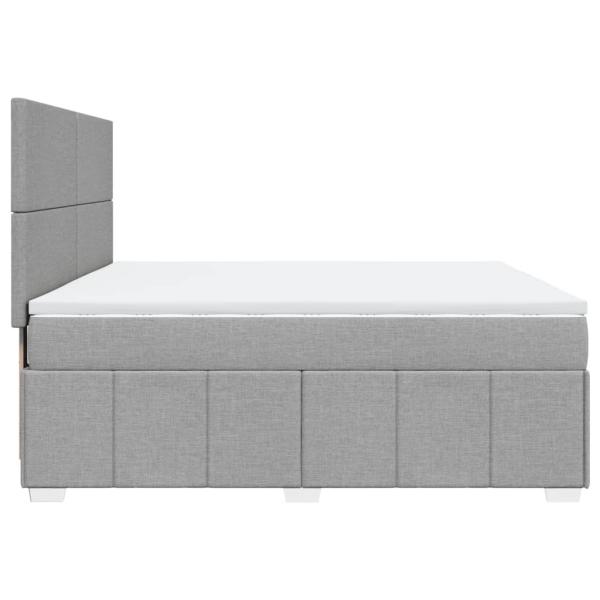 Boxspringbett mit Matratze Hellgrau 180x200 cm Stoff