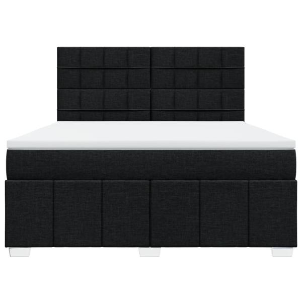 Boxspringbett mit Matratze Schwarz 180x200 cm Stoff