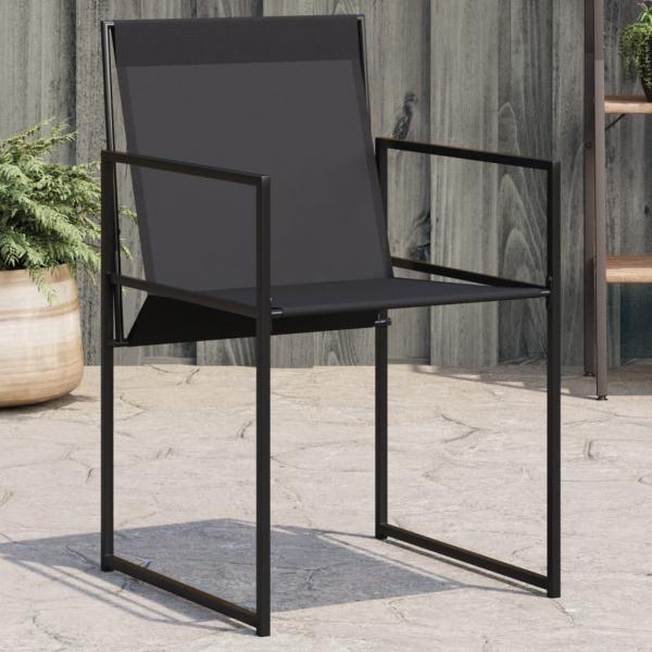 ARDEBO.de - Gartenstühle 4 Stk. Schwarz Stahl und Textilene