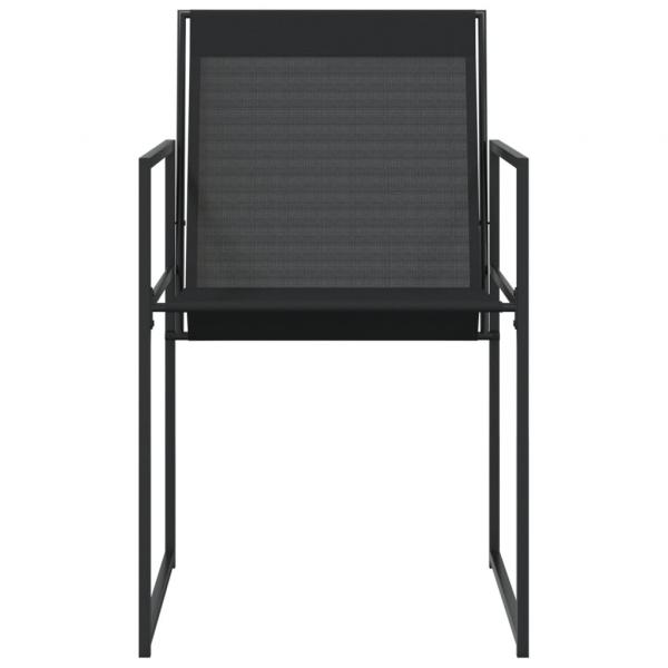 Gartenstühle 4 Stk. Schwarz Stahl und Textilene