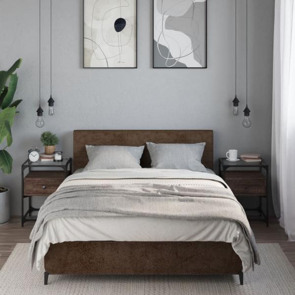 ARDEBO.de - Nachttische 2 Stk. Braun Eichen-Optik 40x40x55 cm Holzwerkstoff