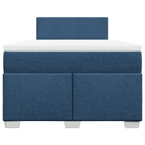 Boxspringbett mit Matratze Blau 120x190 cm Stoff