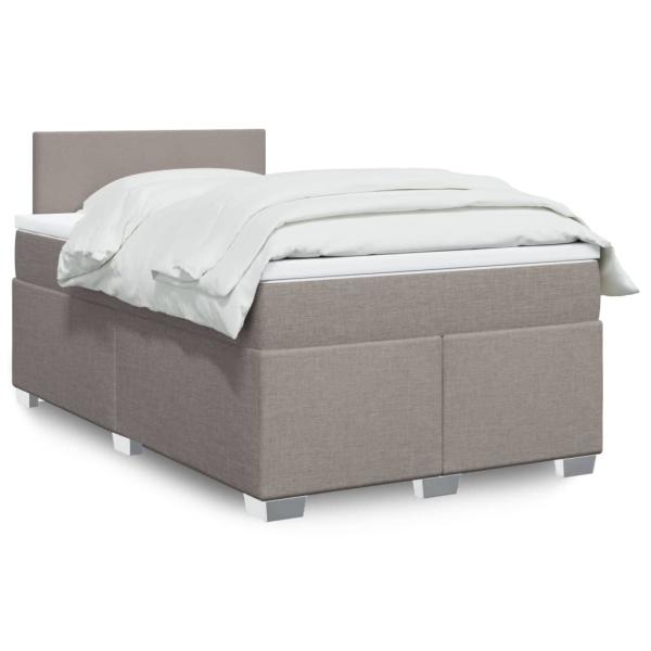 ARDEBO.de - Boxspringbett mit Matratze Taupe 120x190 cm Stoff